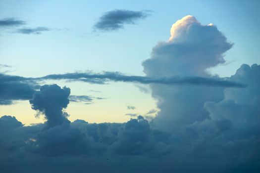 Cloud formation in the evening sky.