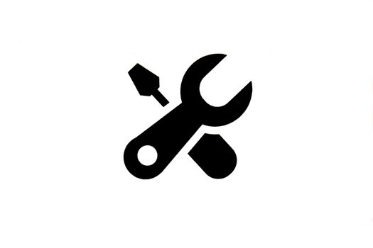 On a white background in the form of a wrench and screwdriver icon "servicing"