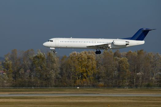 Crosswind landing of a plane