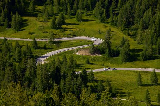 Road of a high mountain pass