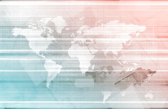 Business Abstract with World Map as Art
