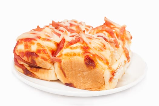 Home made Pizza on white background 