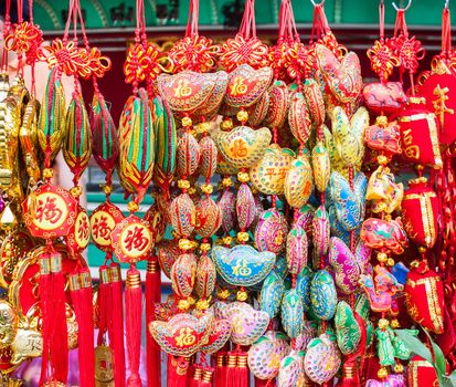Lucky knot for Chinese New Year decoration in Chinatown ,Thailand