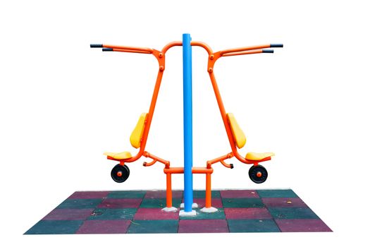 Elliptical gym machine over white background