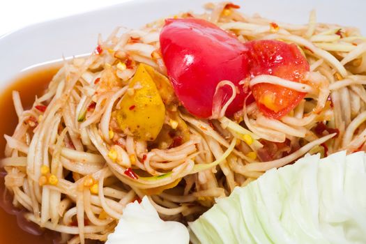 Green papaya salad Thai cuisine spicy delicious