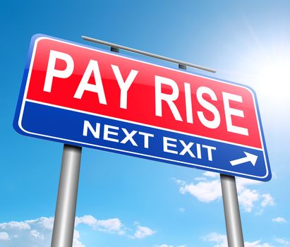 Illustration depicting a sign with a pay rise concept.