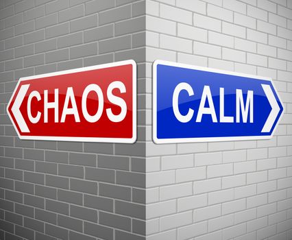 Illustration depicting signs with a chaos or calm concept.