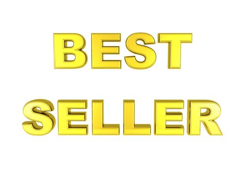 Glossy gold three-dimensional inscription Best seller as a sign.