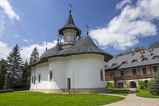 Sihastria orthodox monastery in Moldavia, ancient church