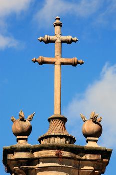 rooftop cross church at the unesco world heritage city of ouro preto in minas gerais brazil