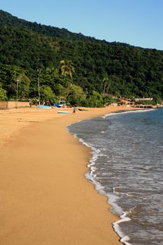 abraao beach in the beautiful island of ilha grande near rio de janeiro in brazil
