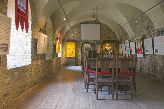 Medieval fortress hall at Neamt fortress in Moldavia