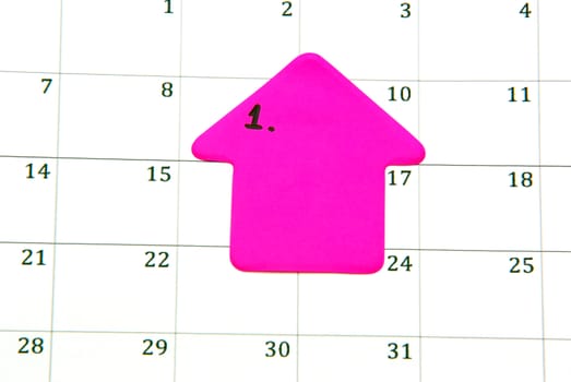 Pink to do planner on a white calendar.