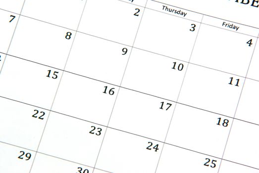 Customized note can be put in the calendar space area
