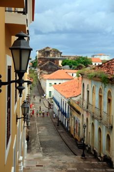 view of the historic center of the city of sao luis of maranhao in brazil