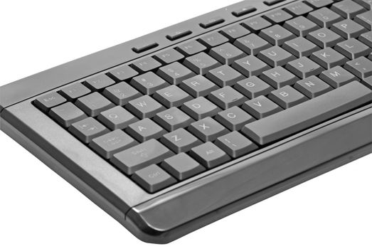 Black keyboard isolated on a white background.