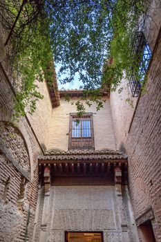 Alhambra Courtyard Walls Windows Granada Andalusia Spain  