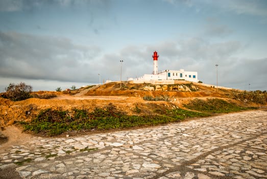 landscape with lighthouse on the hill in Mahdia, Tunisia