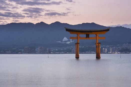 Itsukushima Shrine famous place at Miyajima. Hiroshima. Japan