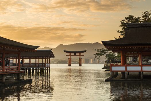 Itsukushima Shrine famous place at Miyajima. Hiroshima. Japan