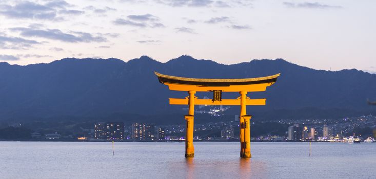 Itsukushima Shrine famous place at Miyajima. Hiroshima. Japan