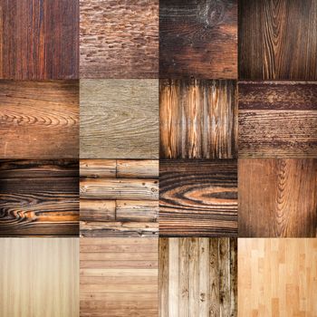 Collection wood grunge and wood planks texture and background.
