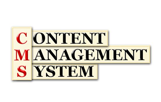 Conceptual CMS Content Management System  acronym on white