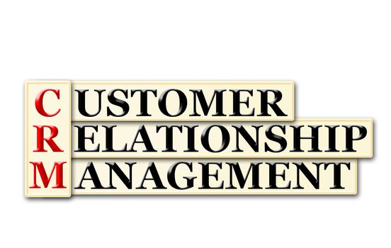 Conceptual CRM Consumer Relationship  Management  acronym on white
