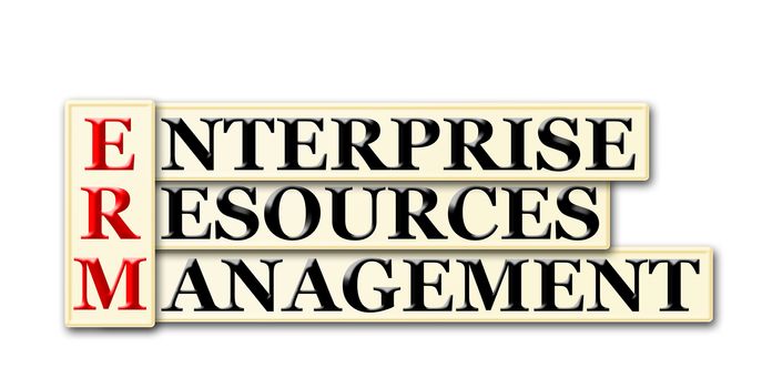 Conceptual ERM Enterprise Resources  Management  acronym on white