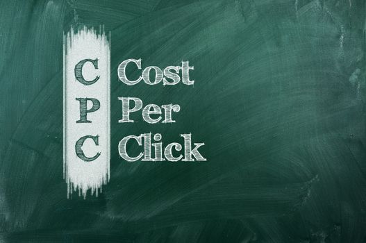 CPC ,cost per click written on chalckboard 