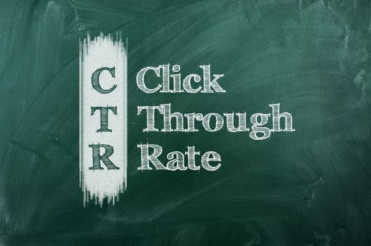 acronym ctr - click through rate on green chalkboard