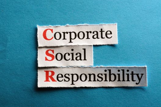 Corporate social responsibility (CSR) concept on paper