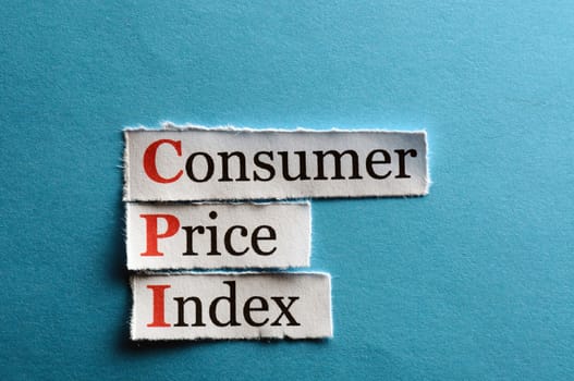 CPI - Consumer Price Index on blue paper