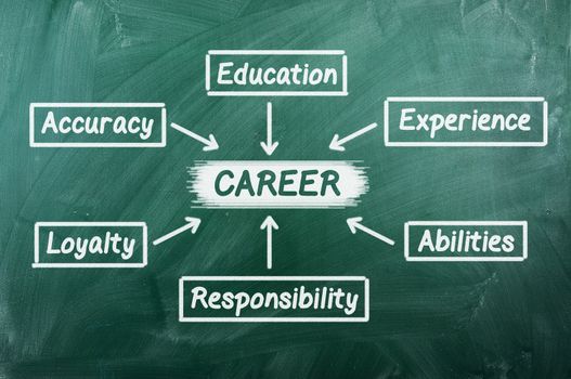   plan for a successful career on green chalkboard