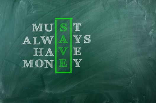Acronym of Save - Must Always Have Money