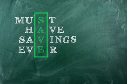 Acronym of Save - Must Have Savings Ever