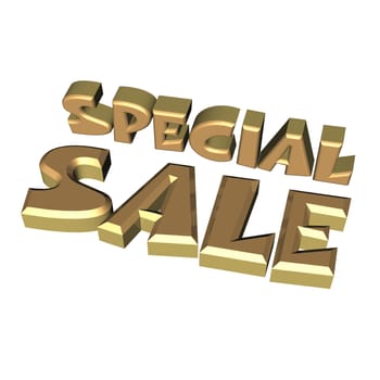 Glossy red three-dimensional inscription Special Sale as a sign.