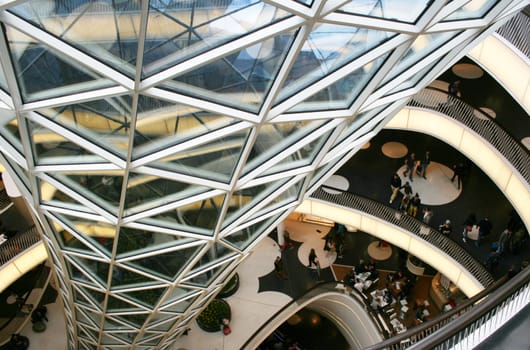 FRANKFURT AM MAIN, GERMANY, MAY The 3rd 2014: 
The MyZeil is a shopping mall in the city center of Frankfurt am Main, designed by Roman architect Massimiliano Fuksas.