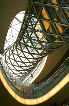 FRANKFURT AM MAIN, GERMANY, MAY The 3rd 2014: 
The MyZeil is a shopping mall in the city center of Frankfurt am Main, designed by Roman architect Massimiliano Fuksas.