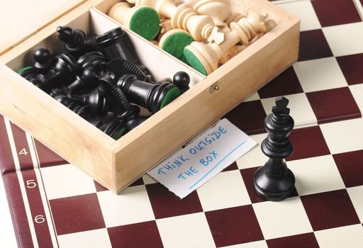 Chess box - think outside the box concept 
