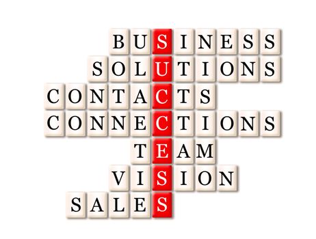 acronym of success- business, solutions, contacts, connections, team,vision,sales