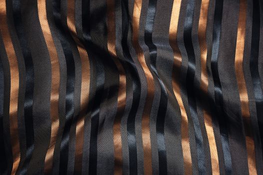 shiny luxury  silk fabric with golden stripes