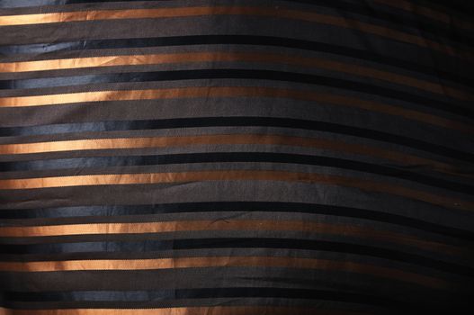 shiny luxury  silk fabric with golden stripes
