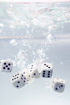 Dices under water