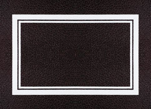Dark   leather texture with  frame 