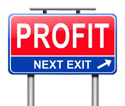 Illustration depicting a sign with a profit concept.