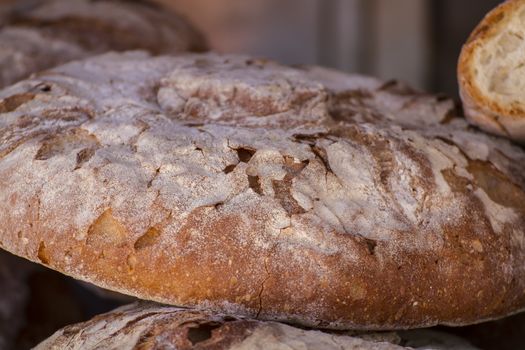 Handmade artisan bread in a medieval fair, organic