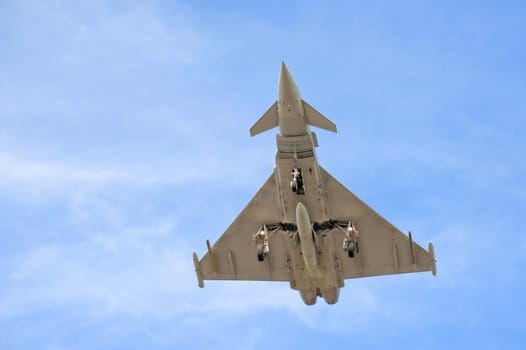 military fighter jet on take-off or landing