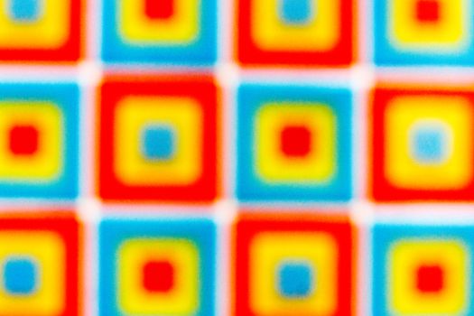 non specific pattern of colorful dots and squares on various color of background