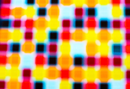 non specific pattern of colorful dots and squares on various color of background